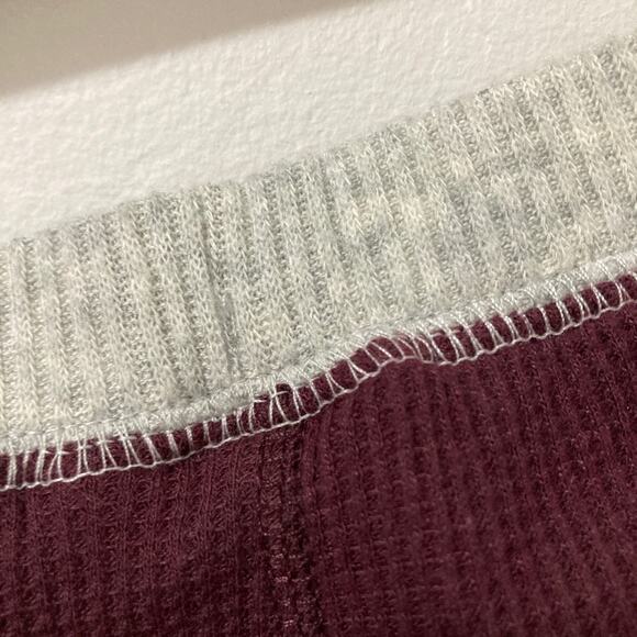 BP. Thermal Leggings size M NWT New Long John Style Burgundy Gray trim - Picture 3 of 10
